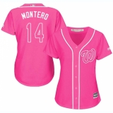 Women's Majestic Washington Nationals #14 Miguel Montero Replica Pink Fashion Cool Base MLB Jersey