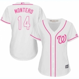 Women's Majestic Washington Nationals #14 Miguel Montero Authentic White Fashion Cool Base MLB Jersey