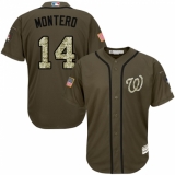 Youth Majestic Washington Nationals #14 Miguel Montero Replica Green Salute to Service MLB Jersey