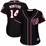 Women's Majestic Washington Nationals #14 Miguel Montero Authentic Navy Blue Alternate 2 Cool Base MLB Jersey