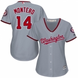 Women's Majestic Washington Nationals #14 Miguel Montero Authentic Grey Road Cool Base MLB Jersey