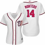 Women's Majestic Washington Nationals #14 Miguel Montero Replica White Home Cool Base MLB Jersey