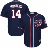 Youth Majestic Washington Nationals #14 Miguel Montero Replica Navy Blue Alternate 2 Cool Base MLB Jersey