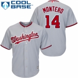 Youth Majestic Washington Nationals #14 Miguel Montero Replica Grey Road Cool Base MLB Jersey