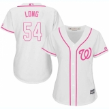 Women's Majestic Washington Nationals #54 Kevin Long Replica White Fashion Cool Base MLB Jersey