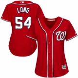 Women's Majestic Washington Nationals #54 Kevin Long Authentic Red Alternate 1 Cool Base MLB Jersey