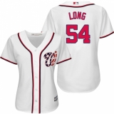 Women's Majestic Washington Nationals #54 Kevin Long Replica White Home Cool Base MLB Jersey