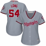 Women's Majestic Washington Nationals #54 Kevin Long Authentic Grey Road Cool Base MLB Jersey