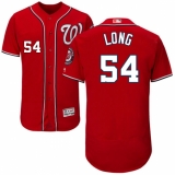 Men's Majestic Washington Nationals #54 Kevin Long Red Alternate Flex Base Authentic Collection MLB Jersey