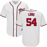Men's Majestic Washington Nationals #54 Kevin Long Replica White Home Cool Base MLB Jersey