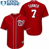 Youth Majestic Washington Nationals #7 Trea Turner Replica Red Alternate 1 Cool Base MLB Jersey