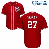 Youth Majestic Washington Nationals #27 Shawn Kelley Authentic Red Alternate 1 Cool Base MLB Jersey