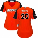 Women's Majestic Washington Nationals #20 Daniel Murphy Authentic Orange National League 2017 MLB All-Star MLB Jersey