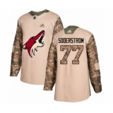 Men's Arizona Coyotes #77 Victor Soderstrom Authentic Camo Veterans Day Practice Hockey Jersey