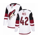 Youth Arizona Coyotes #42 Aaron Ness Authentic White Away Hockey Jersey