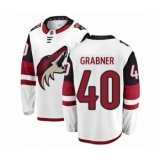 Men's Arizona Coyotes #40 Michael Grabner Authentic White Away Fanatics Branded Breakaway NHL Jersey