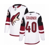 Youth Adidas Arizona Coyotes #40 Michael Grabner Authentic White Away NHL Jersey