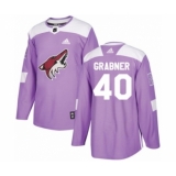 Youth Adidas Arizona Coyotes #40 Michael Grabner Authentic Purple Fights Cancer Practice NHL Jersey