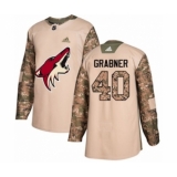 Youth Adidas Arizona Coyotes #40 Michael Grabner Authentic Camo Veterans Day Practice NHL Jersey
