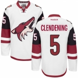 Men's Reebok Arizona Coyotes #5 Adam Clendening Authentic White Away NHL Jersey