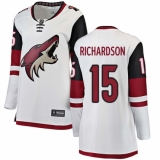 Women's Arizona Coyotes #15 Brad Richardson Authentic White Away Fanatics Branded Breakaway NHL Jersey