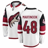 Youth Arizona Coyotes #48 Jordan Martinook Fanatics Branded White Away Breakaway NHL Jersey
