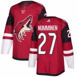 Youth Adidas Arizona Coyotes #27 Teppo Numminen Authentic Burgundy Red Home NHL Jersey