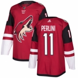 Men's Adidas Arizona Coyotes #11 Brendan Perlini Premier Burgundy Red Home NHL Jersey