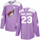 Men's Adidas Arizona Coyotes #23 Oliver Ekman-Larsson Authentic Purple Fights Cancer Practice NHL Jersey