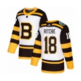 Men's Boston Bruins #18 Brett Ritchie Authentic White 2019 Winter Classic Hockey Jersey