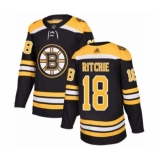 Men's Boston Bruins #18 Brett Ritchie Authentic Black Home Hockey Jersey