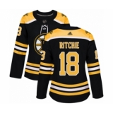 Women's Boston Bruins #18 Brett Ritchie Authentic Black Home Hockey Jersey
