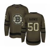 Youth Boston Bruins #50 Brendan Gaunce Authentic Green Salute to Service Hockey Jersey