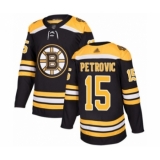 Youth Boston Bruins #15 Alex Petrovic Authentic Black Home Hockey Jersey