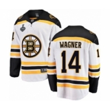 Men's Boston Bruins #14 Chris Wagner Authentic White Away Fanatics Branded Breakaway 2019 Stanley Cup Final Bound Hockey Jersey
