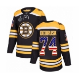 Youth Boston Bruins #74 Jake DeBrusk Authentic Black USA Flag Fashion 2019 Stanley Cup Final Bound Hockey Jersey