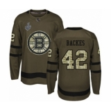 Youth Boston Bruins #42 David Backes Authentic Green Salute to Service 2019 Stanley Cup Final Bound Hockey Jersey