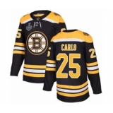 Youth Boston Bruins #25 Brandon Carlo Authentic Black Home 2019 Stanley Cup Final Bound Hockey Jersey