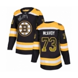 Men's Boston Bruins #73 Charlie McAvoy Authentic Black Drift Fashion 2019 Stanley Cup Final Bound Hockey Jersey