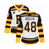 Women's Boston Bruins #48 Matt Grzelcyk Authentic White Winter Classic 2019 Stanley Cup Final Bound Hockey Jersey