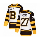 Youth Boston Bruins #27 John Moore Authentic White Winter Classic 2019 Stanley Cup Final Bound Hockey Jersey