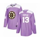 Youth Boston Bruins #13 Charlie Coyle Authentic Purple Fights Cancer Practice Hockey Jersey