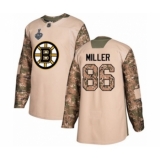 Youth Boston Bruins #86 Kevan Miller Authentic Camo Veterans Day Practice 2019 Stanley Cup Final Bound Hockey Jersey