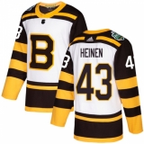Men's Adidas Boston Bruins #43 Danton Heinen Authentic White 2019 Winter Classic NHL Jersey