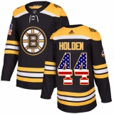 Youth Adidas Boston Bruins #44 Nick Holden Authentic Black USA Flag Fashion NHL Jersey