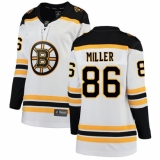 Women's Boston Bruins #86 Kevan Miller Authentic White Away Fanatics Branded Breakaway NHL Jersey