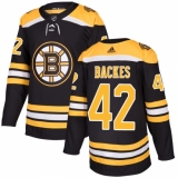 Men's Adidas Boston Bruins #42 David Backes Authentic Black Home NHL Jersey