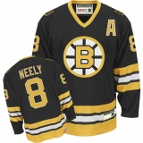 Men's CCM Boston Bruins #8 Cam Neely Authentic Black Throwback NHL Jersey