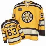 Men's Reebok Boston Bruins #63 Brad Marchand Authentic Gold Winter Classic NHL Jersey