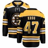 Men's Boston Bruins #47 Torey Krug Authentic Black Home Fanatics Branded Breakaway NHL Jersey